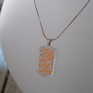 SHEMA PENDANT- Rose Gold, Silver Vermeil Rectangle